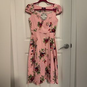 Hearts and Roses London, pink floral dress - pin-up style.
